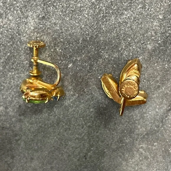 Vintage Multicolor Gemstone Earrings - Picture 8 of 9